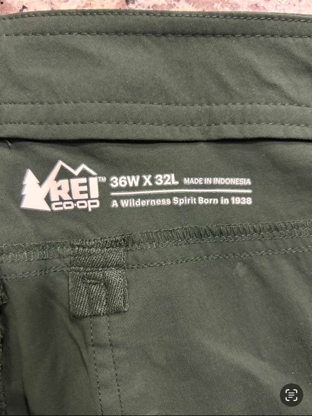 REI Men's Olive Green Cargo Pants - Picture 5 of 5